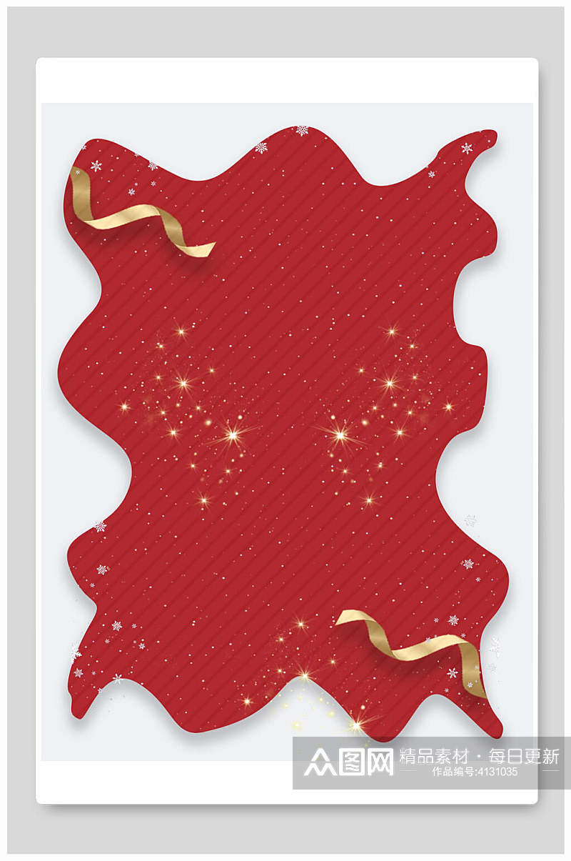 高端时尚条纹光点飘带红圣诞节背景素材