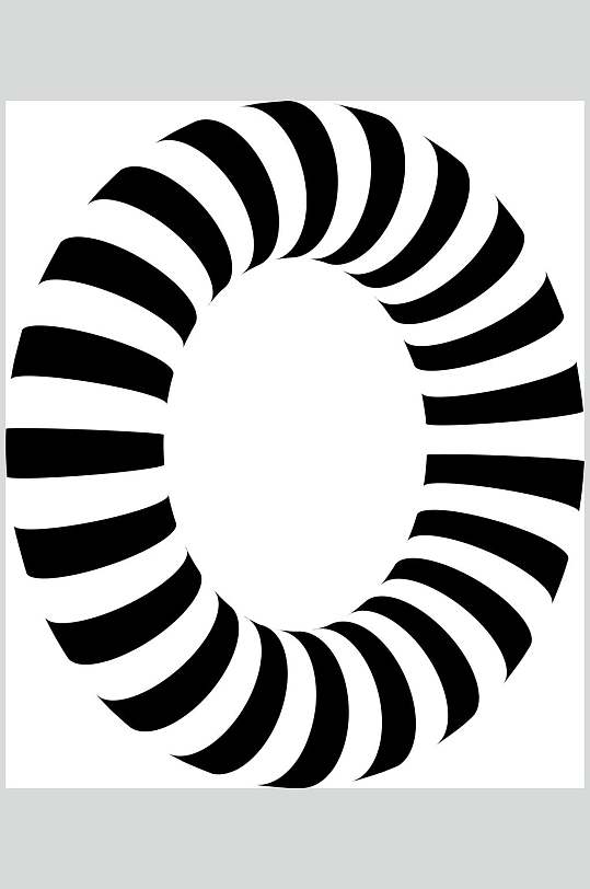 圆形立体黑白几何图形矢量素材