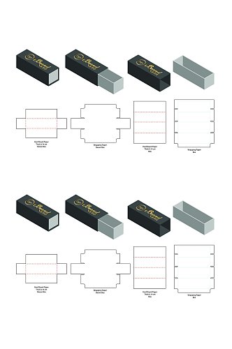 立体线条各式包装设计矢量图纸