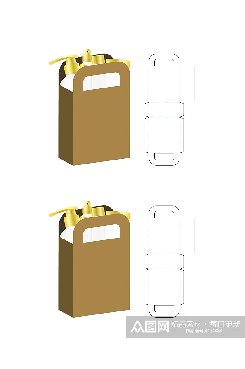 手提瓶罐棕产品包装矢量量图纸素材