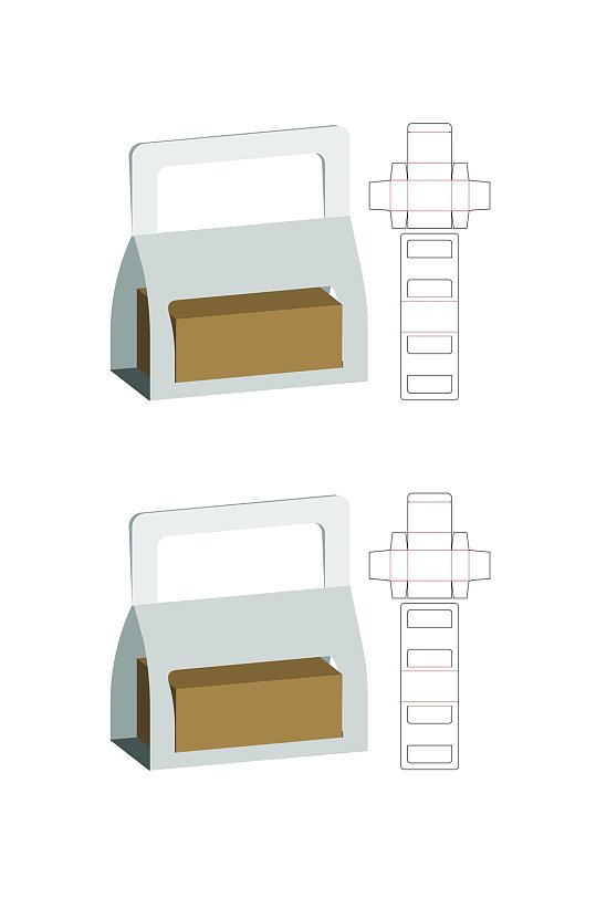手提纸箱各式包装设计矢量图纸