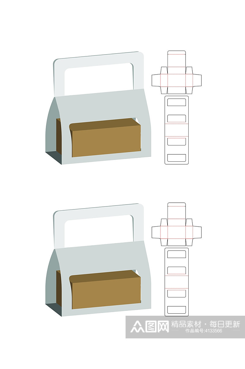 手提纸箱各式包装设计矢量图纸素材
