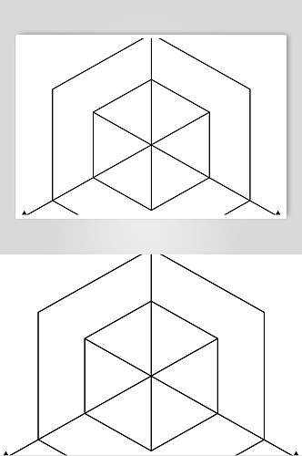立体黑白几何图形矢量素材