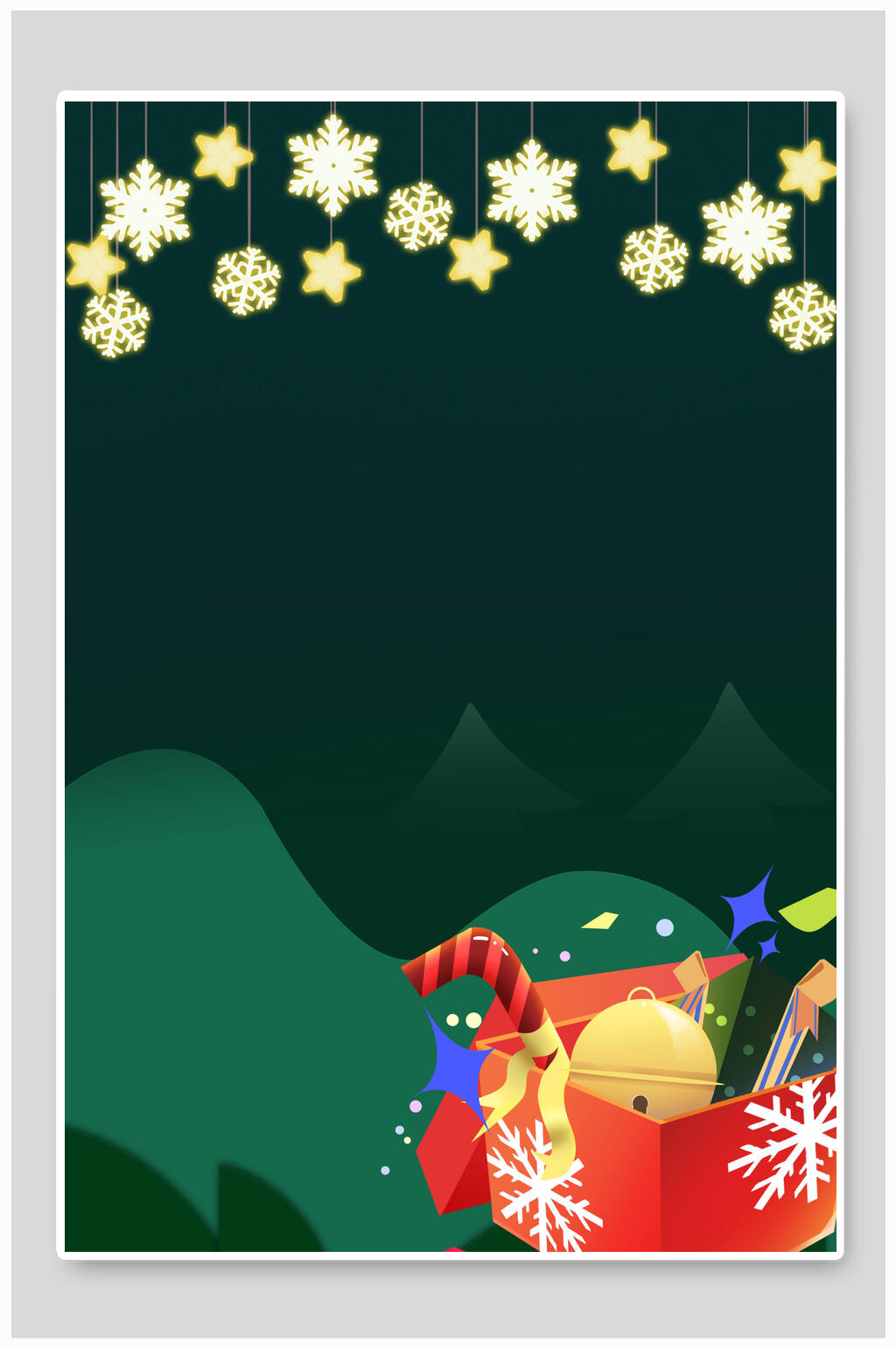 创意大气雪花星星圣诞节背景素材