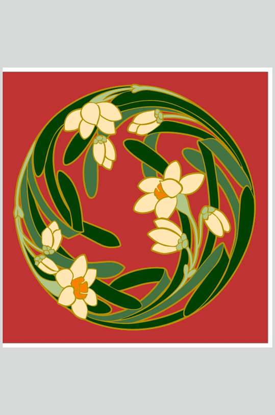 传统矢量花纹花卉图案素材