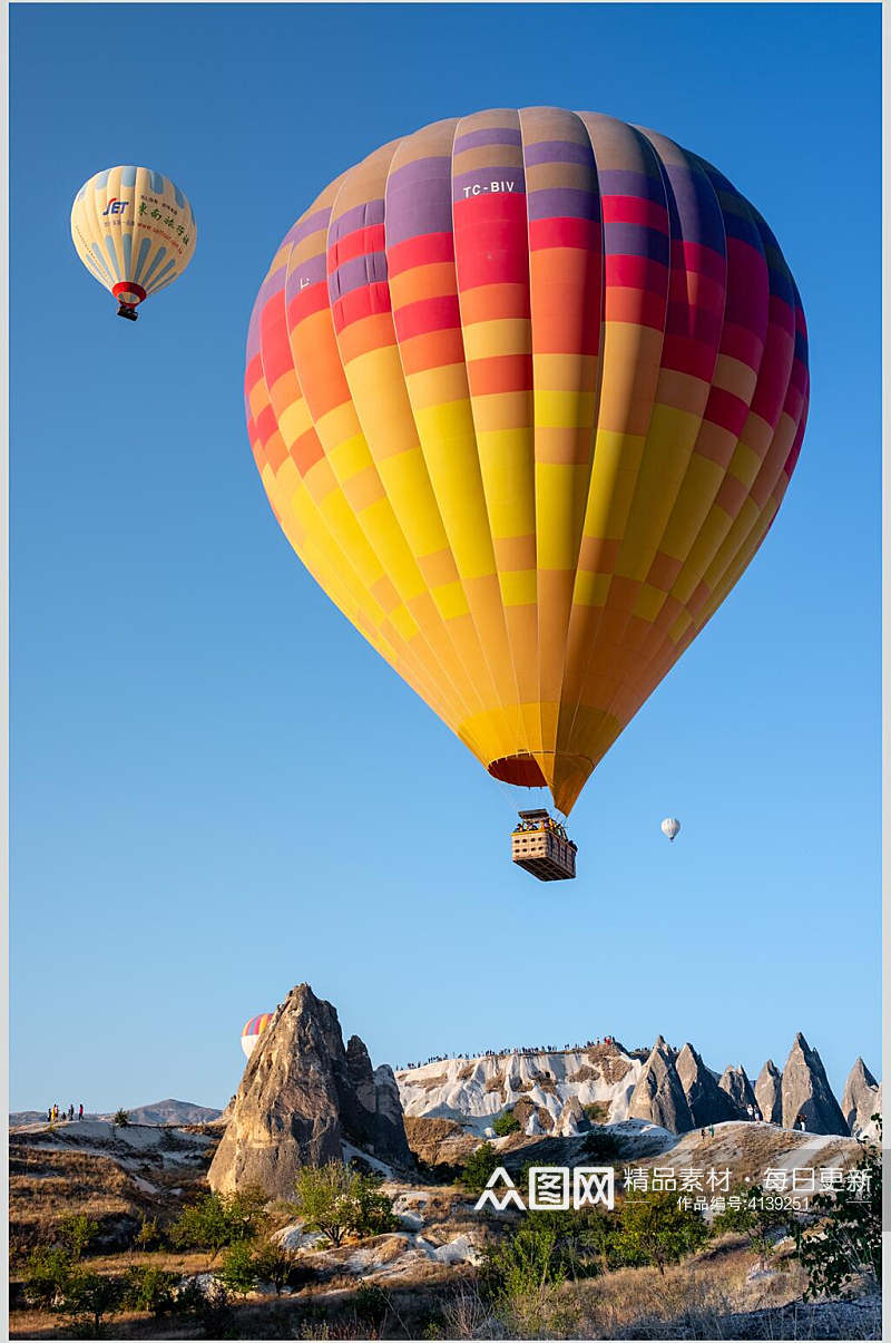 彩色热气球风景图片素材
