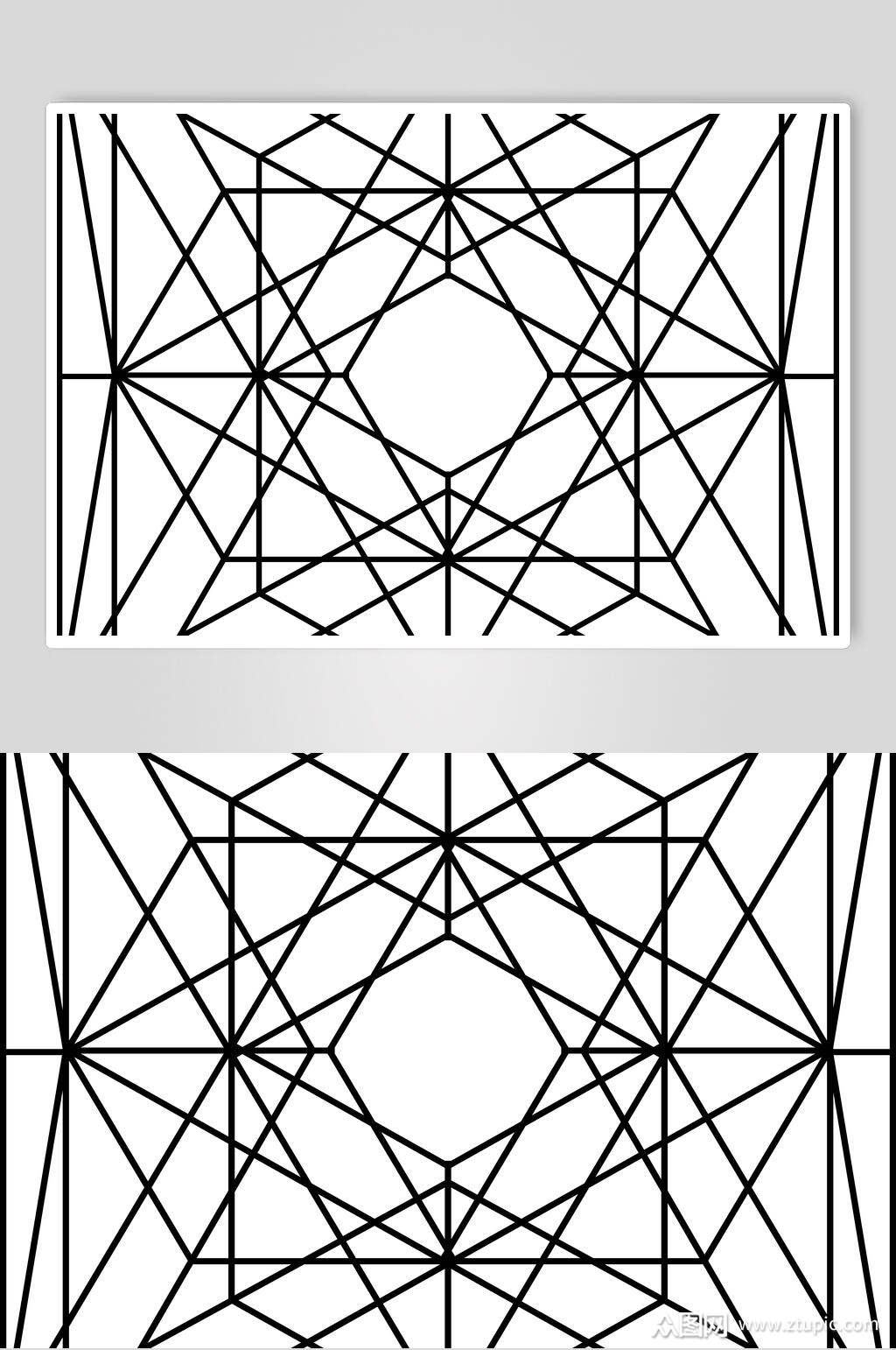 复杂立体黑白几何图形矢量素材素材