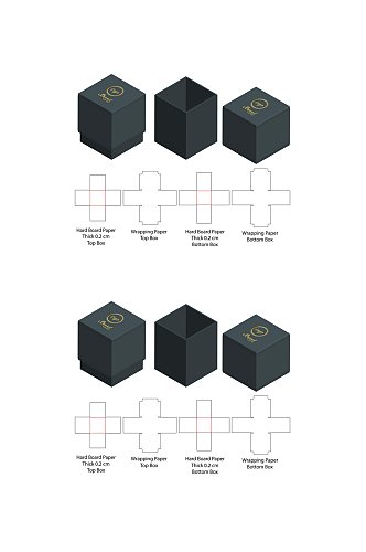 立体方块各式包装设计矢量图纸