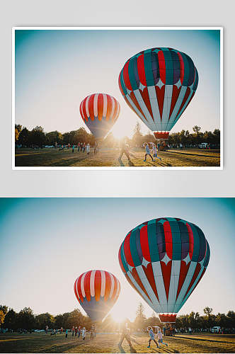 升空热气球风景图片