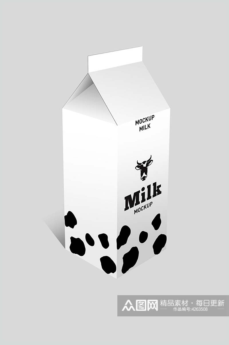 经典牛奶包装展示样机素材
