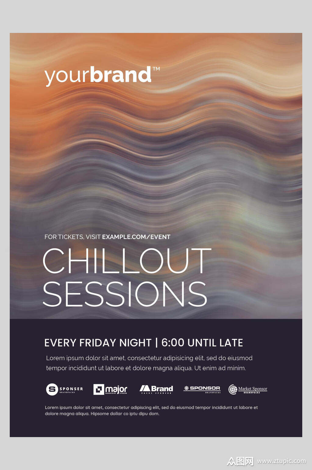 流体线条简约抽象海报素材