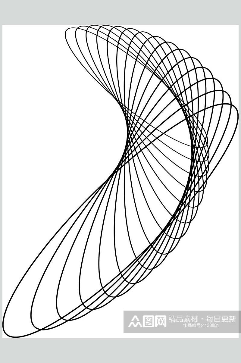 创意时尚黑白几何图形矢量素材素材