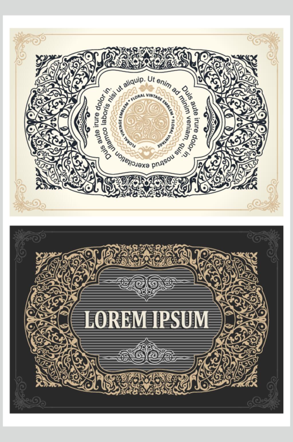 唯美英文欧式复古花纹边框素材素材下载-众图网