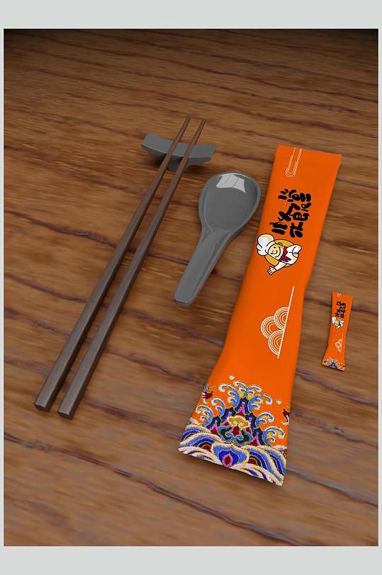 筷子勺子出生一次性餐具筷子样机