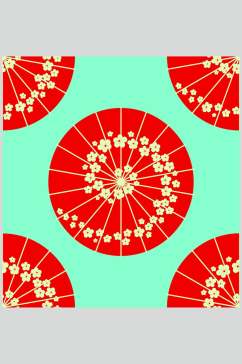 圆形日式和风仙鹤波纹素材
