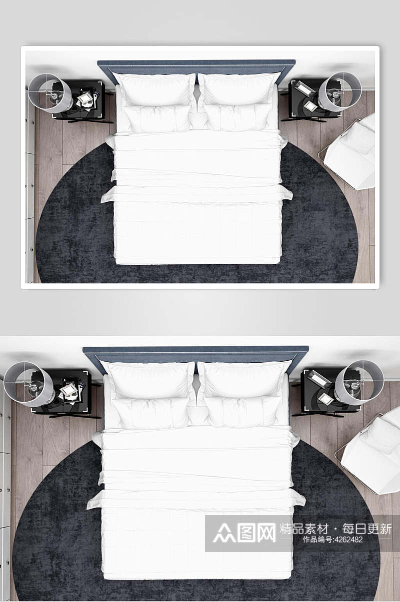 白色棉被床上用品布艺展示样机素材