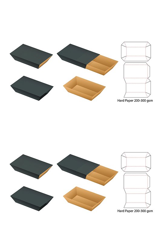 立体梯形线条食物包装矢量图纸
