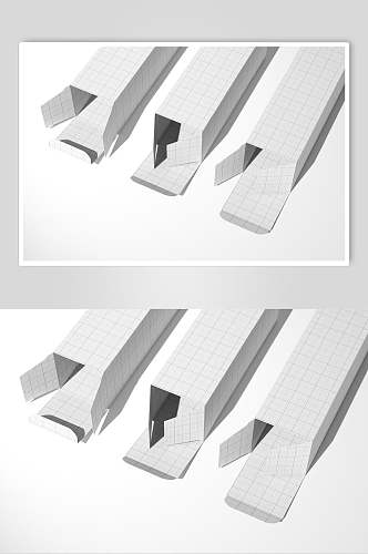 立体方块线条阴影纸盒包装样机