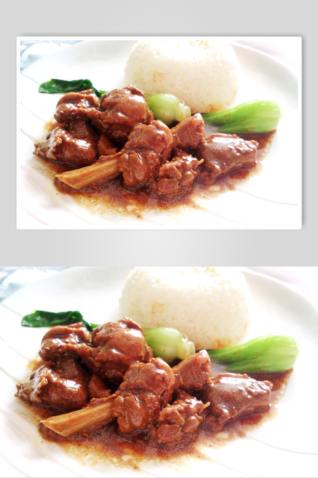 食物餐饮排骨盖浇饭高清图素材