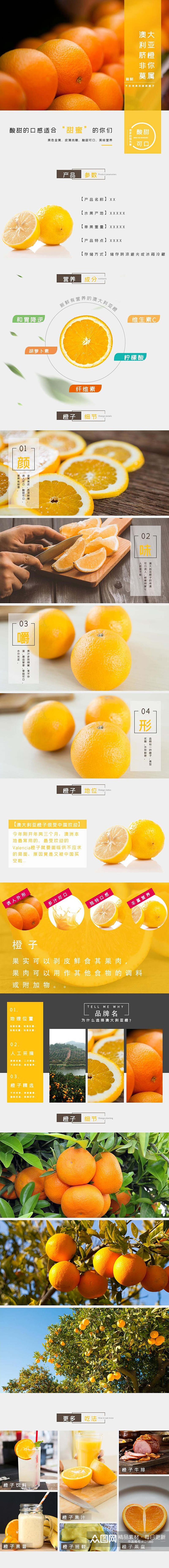橙子水果详情页素材