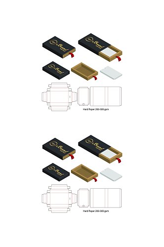 立体方形虚线食物包装矢量图纸