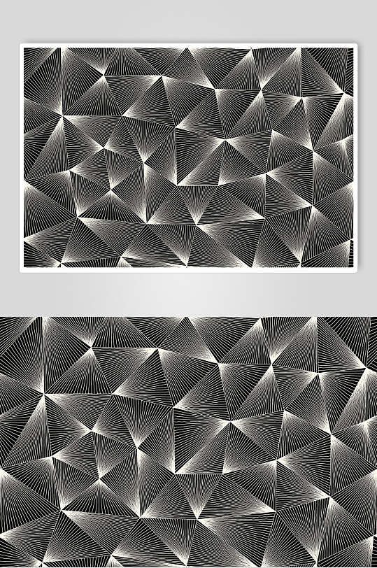 三角立体几何黑白抽象涂鸦印花图片