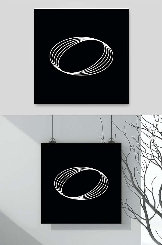 圆弧形几何图形图案矢量素材