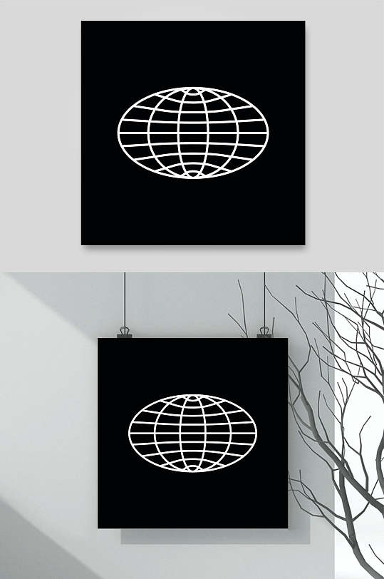 椭圆线条几何图形图案矢量素材