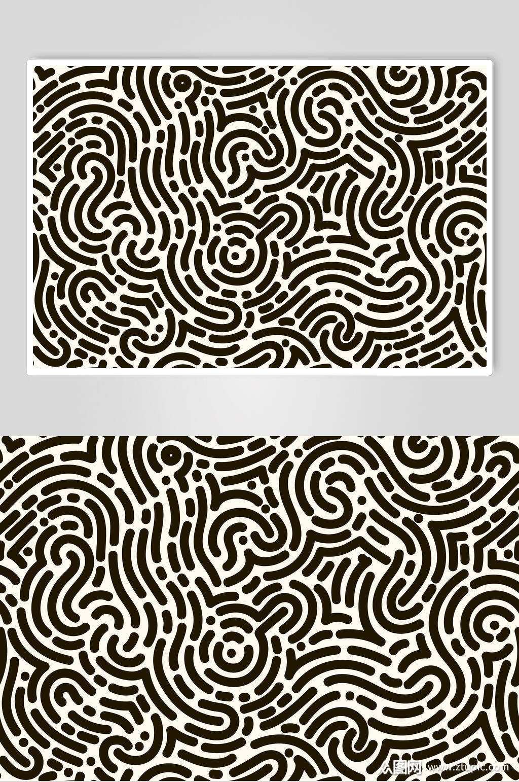 不规则黑白抽象涂鸦印花图片素材