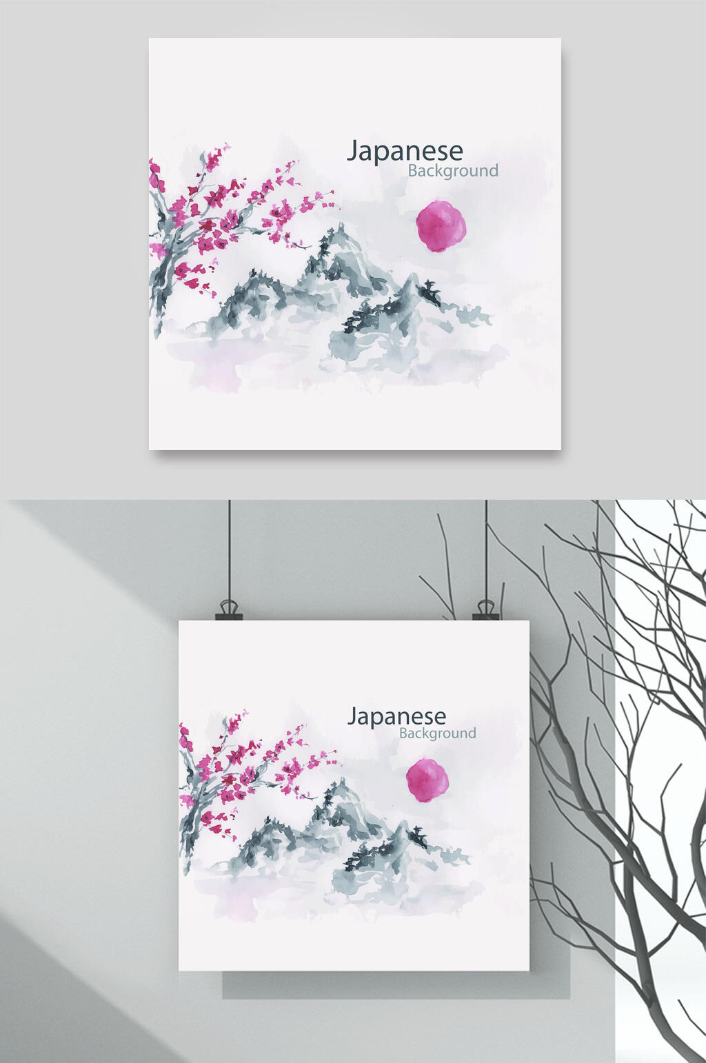 水墨风日式和风素材素材