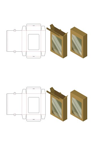 长方形白膜各式包装设计矢量图纸