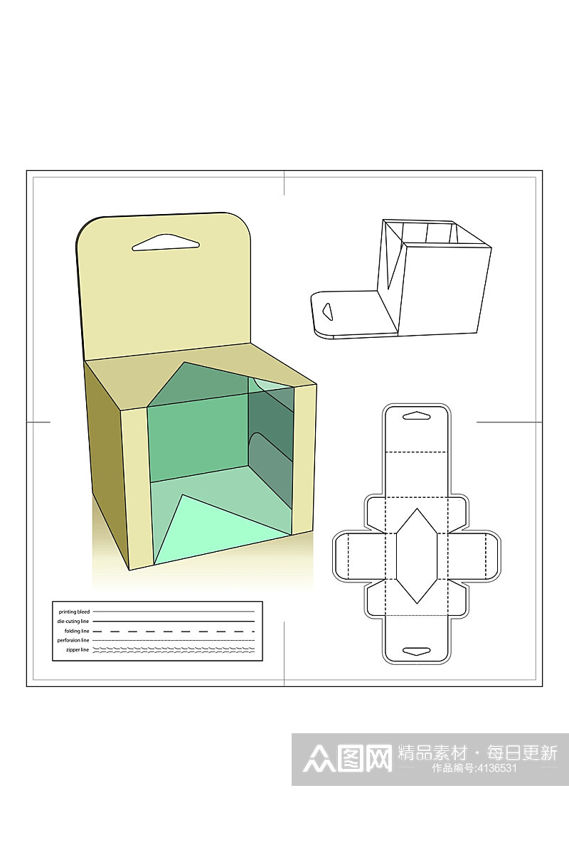 个性创意纸盒包装设计图纸素材