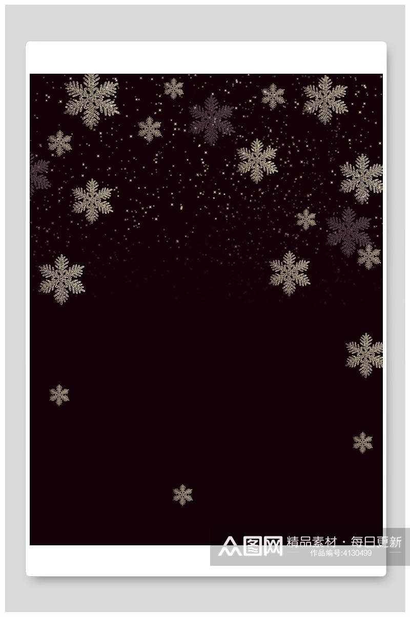 黑色奢华雪花圣诞节背景素材