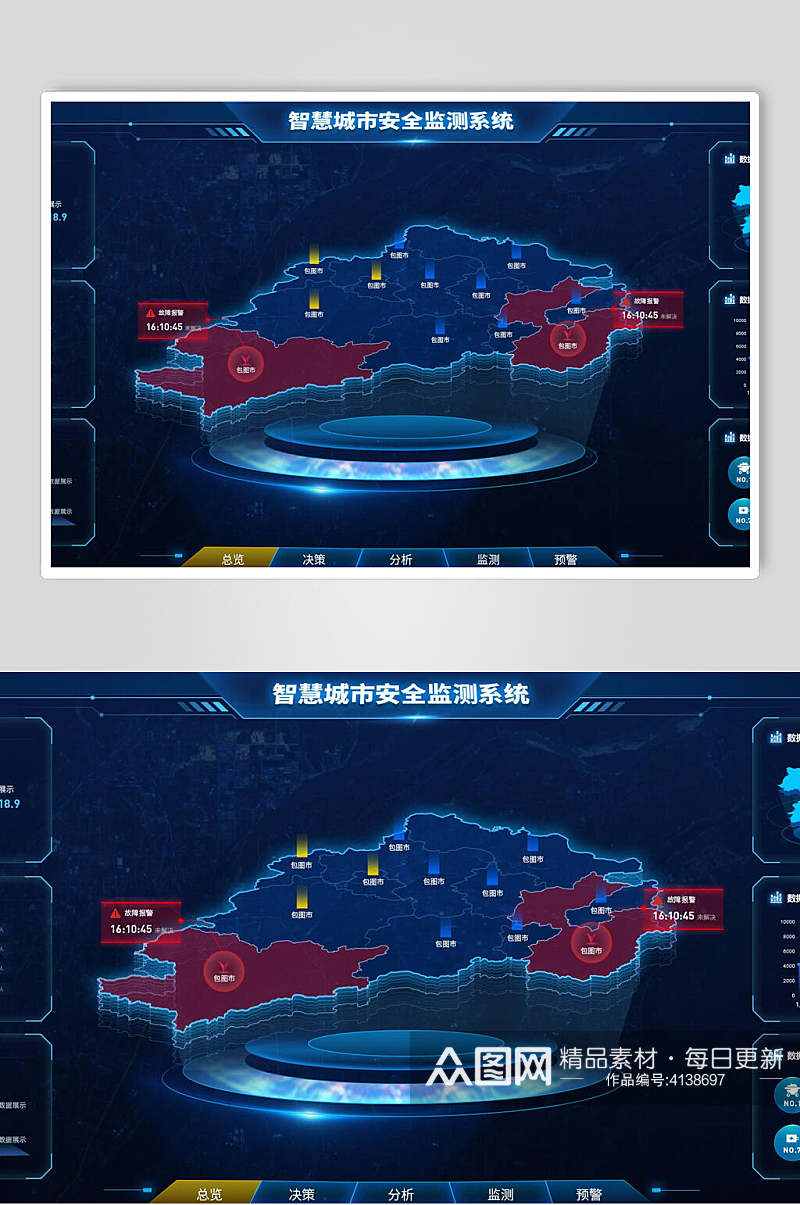 城市安全监控数据可视化素材素材