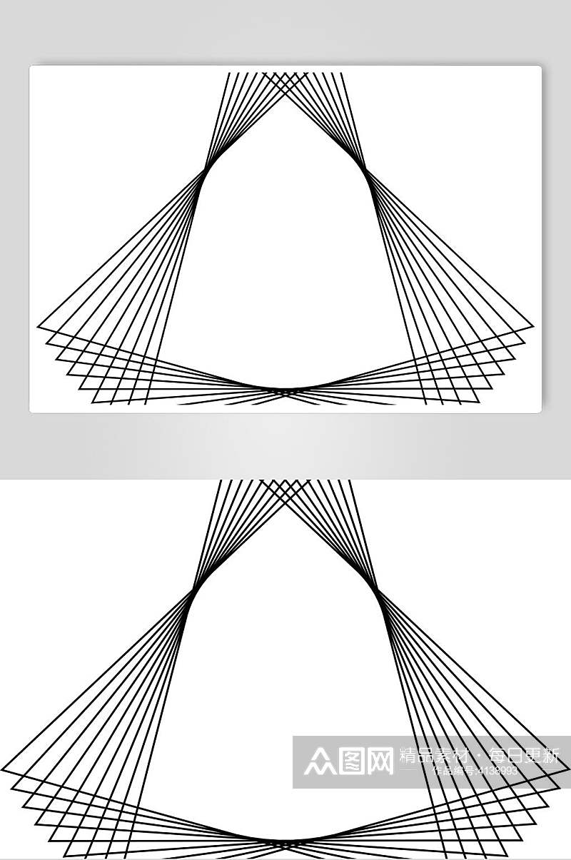 重叠线条黑白几何图形矢量素材素材