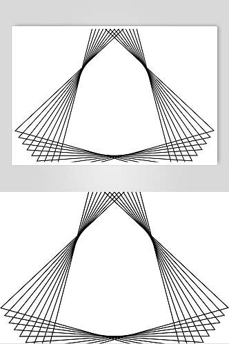 重叠线条黑白几何图形矢量素材