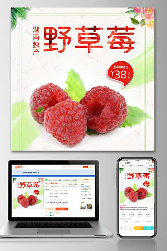 野草莓水果电商主图