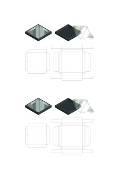 立体方形各式包装设计矢量图纸