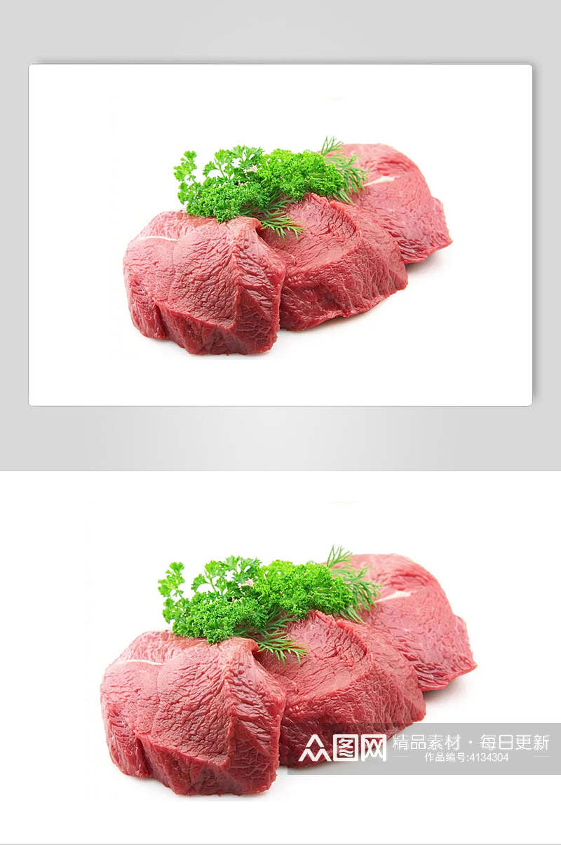 白底猪肉食品高清图片素材