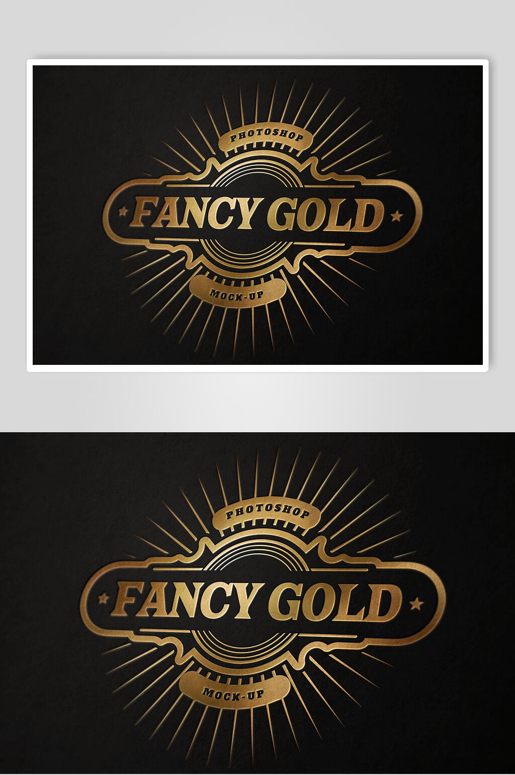 英文字母线条黑金色LOGO样机素材