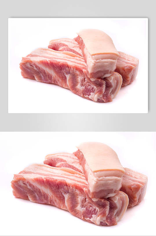 白底新鲜猪肉横图餐饮图片