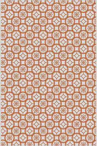 中国风橘红色底纹矢量素材设计元素