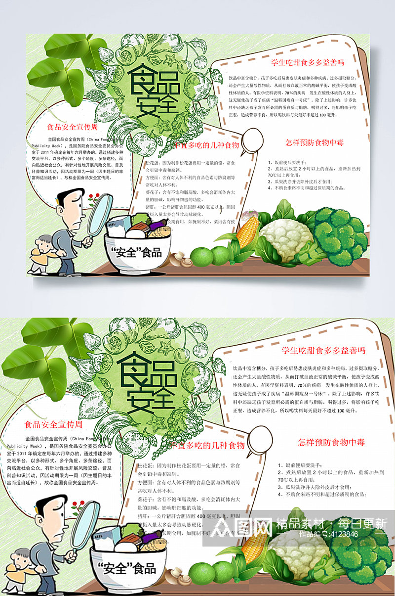 绿色食品安全食品安全小报WORD素材