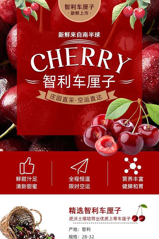 智利车厘子水果详情页