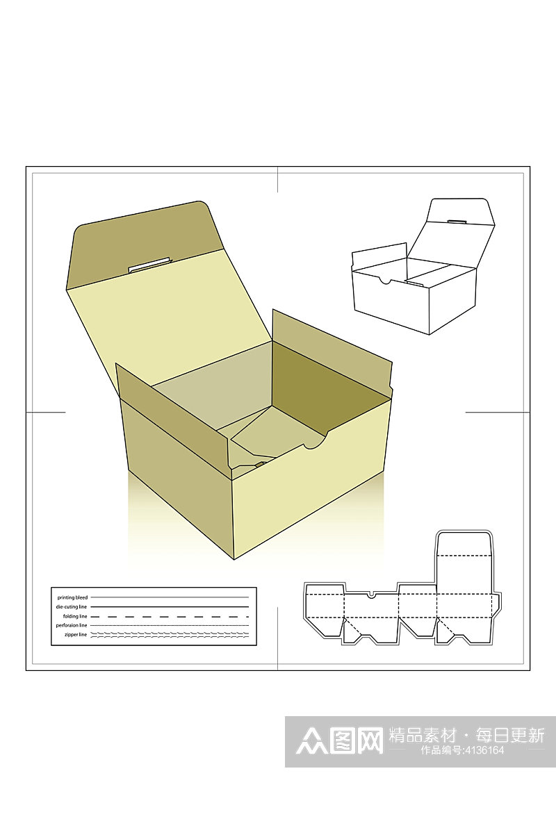 经典个性纸盒包装设计图纸素材