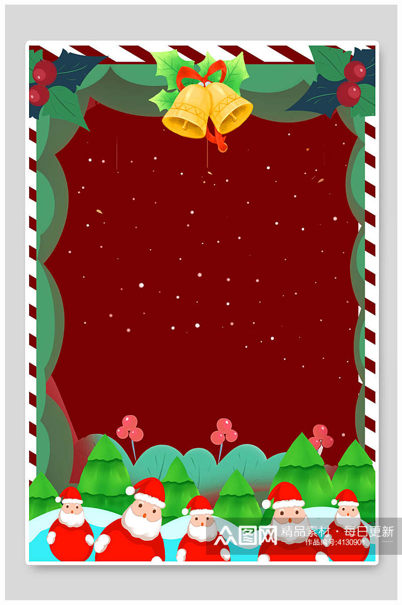 创意红色植物铃铛圣诞节背景素材