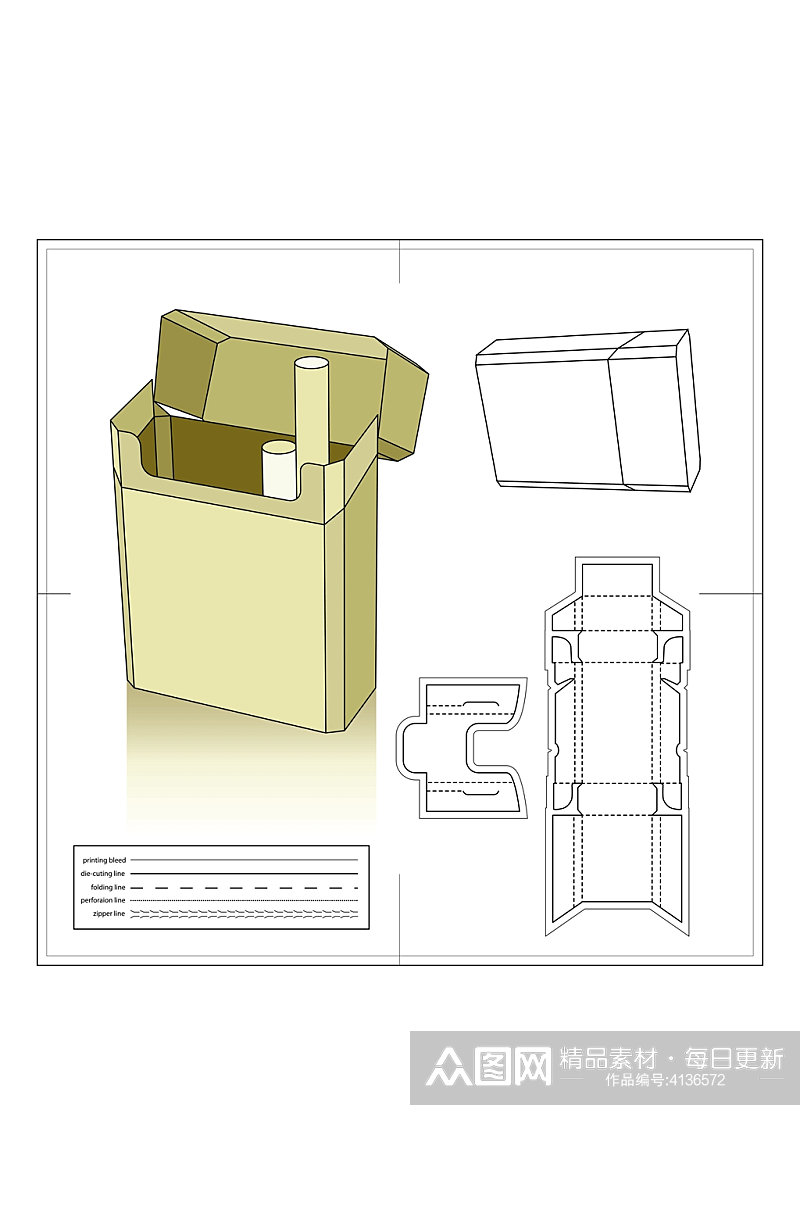个性创意纸盒包装设计图纸素材