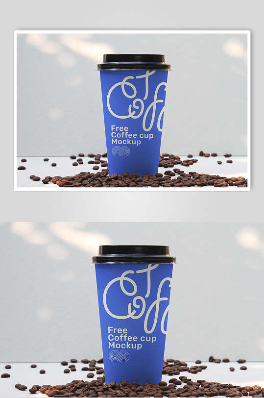 咖啡豆英文字母一次性咖啡杯样机