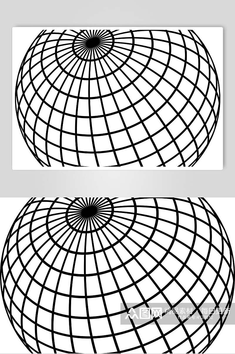 圆球创意黑白几何图形矢量素材素材