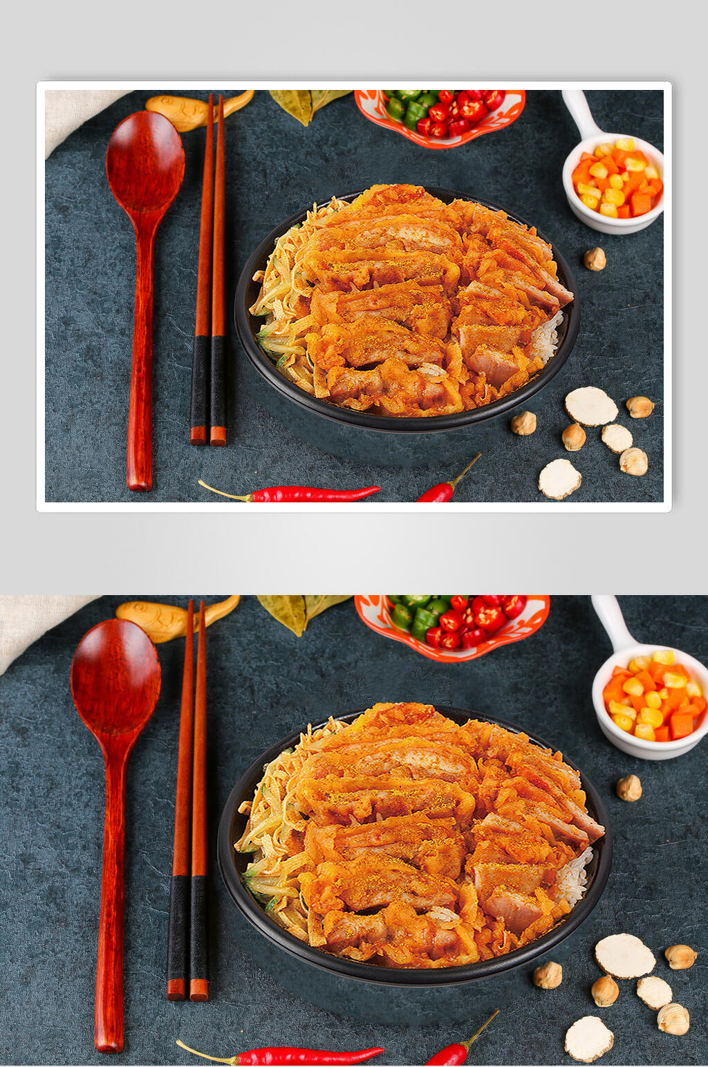 咖喱脆皮鸡肉饭图片素材
